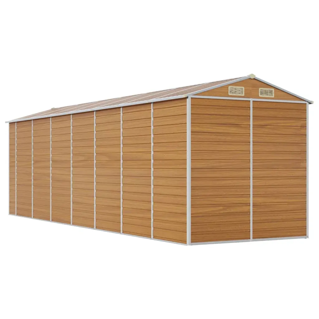 Garden Shed Light Brown 191x640x198 cm Galvanised Steel Price
