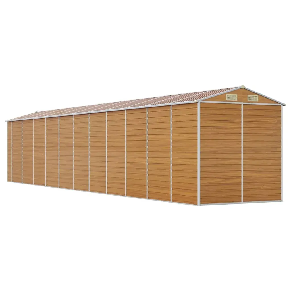 Garden Shed Light Brown 191x980x198 cm Galvanised Steel Price