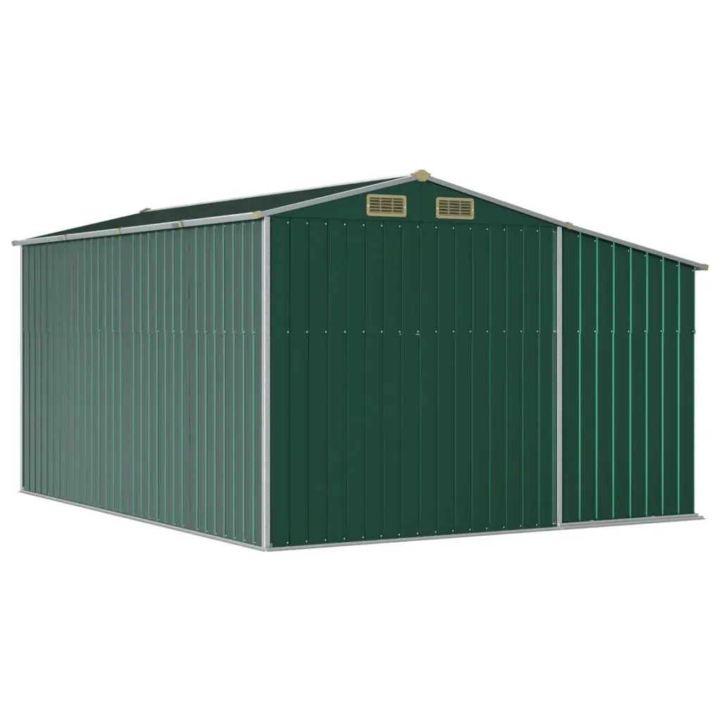 Garden Shed Green 277x365.5x179 cm Galvanised Steel Price