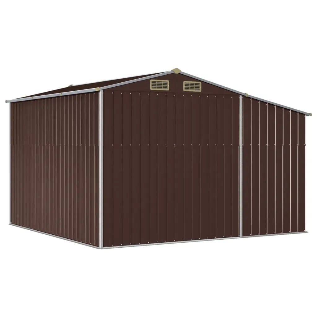 Garden Shed Brown 277x279x179 cm Galvanised Steel Price