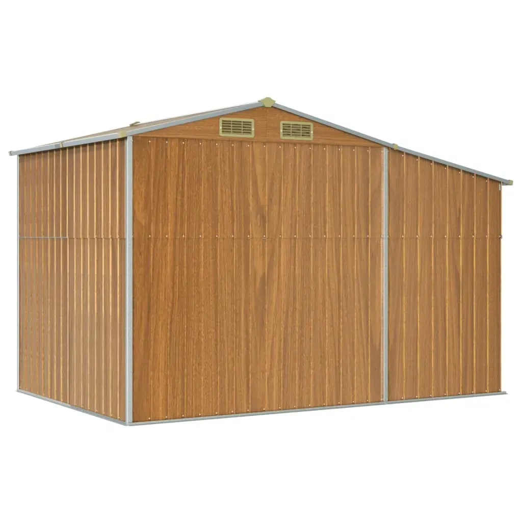 Garden Shed Light Brown 277x192.5x179 cm Galvanised Steel Price