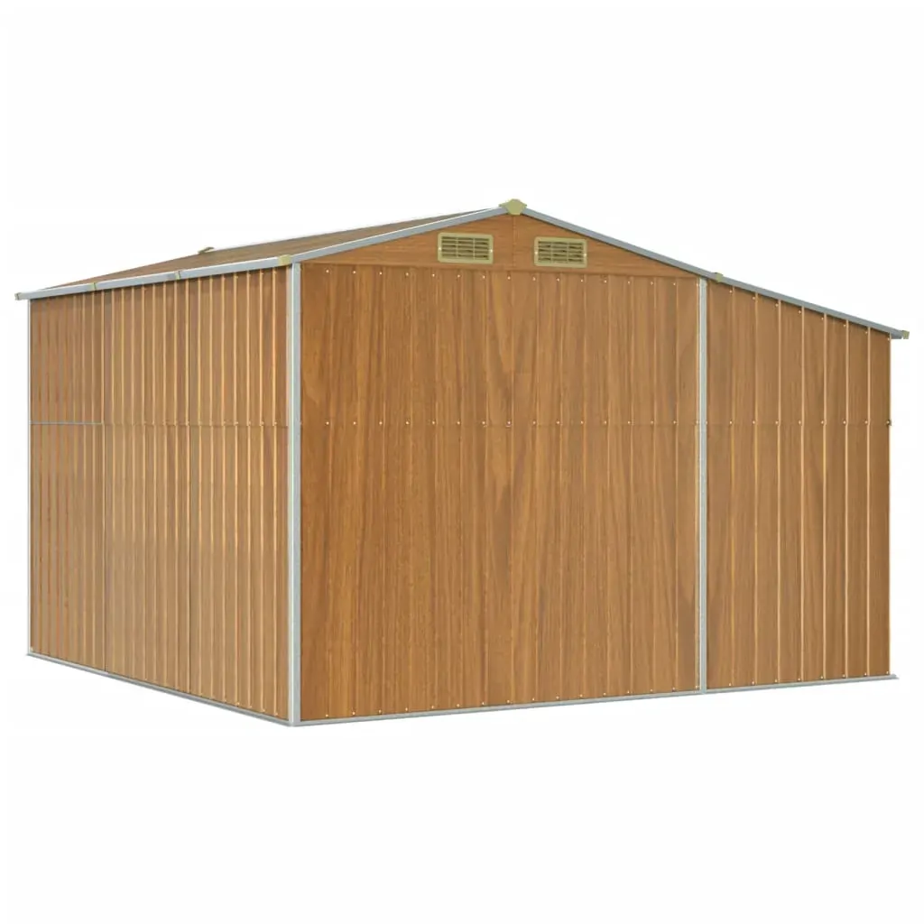 Garden Shed Light Brown 277x279x179 cm Galvanised Steel Price
