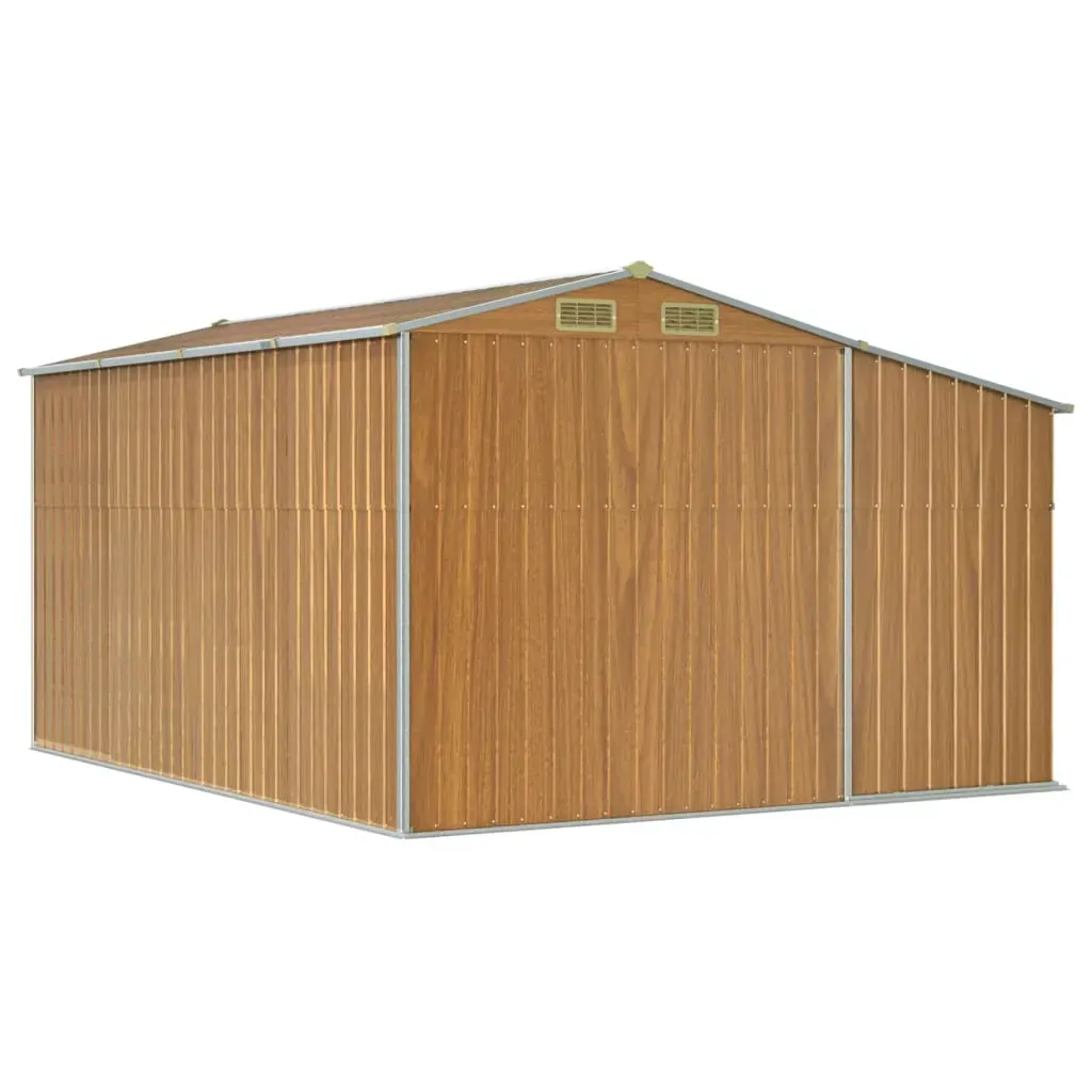 Garden Shed Light Brown 277x365.5x179 cm Galvanised Steel Price