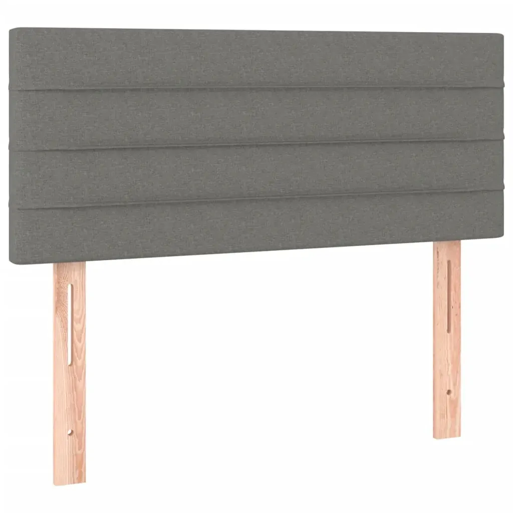 Box Spring Bed with Mattress&LED Dark Grey 100x200cm Fabric Price