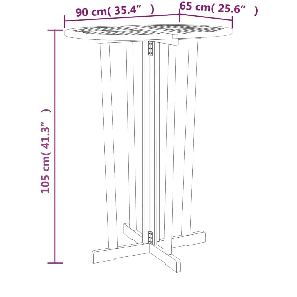 Folding Bar Table 90x65x105 cm Solid Wood Teak Price