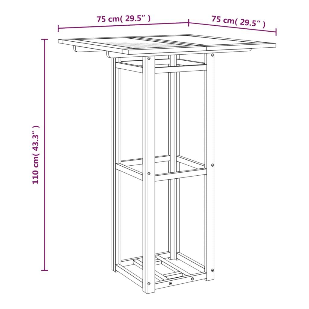 Bistro Table 75x75x110 cm Solid Wood Acacia Price