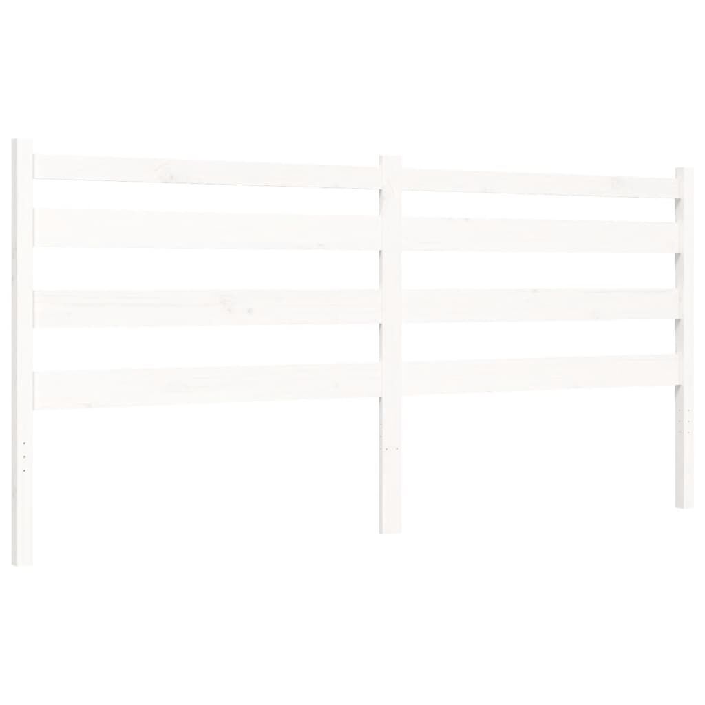 Bed Frame without Mattress White 183x203 cm King Solid Wood Pine Price