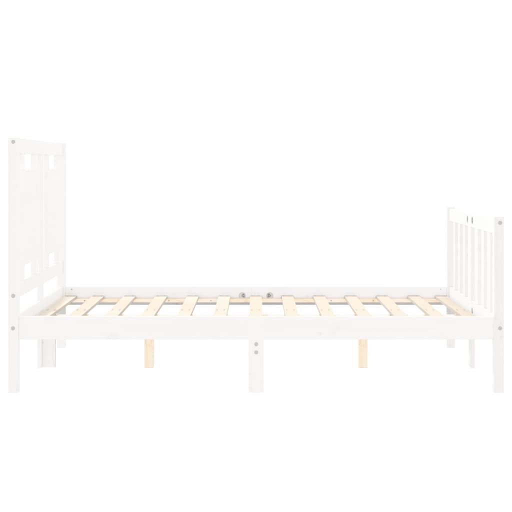 Bed Frame without Mattress White 135x190 cm Solid Wood Pine Price