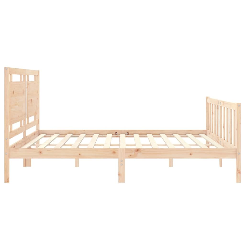 Bed Frame without Mattress 183x203 cm King Solid Wood Pine Price