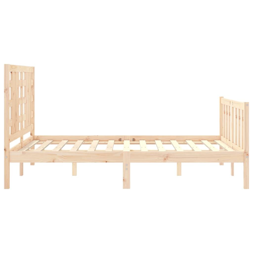 Bed Frame without Mattress 135x190 cm Solid Wood Pine Price