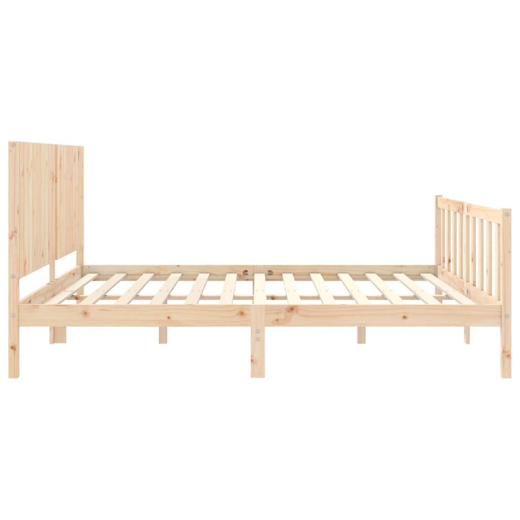 Bed Frame without Mattress 183x203 cm King Solid Wood Pine Price
