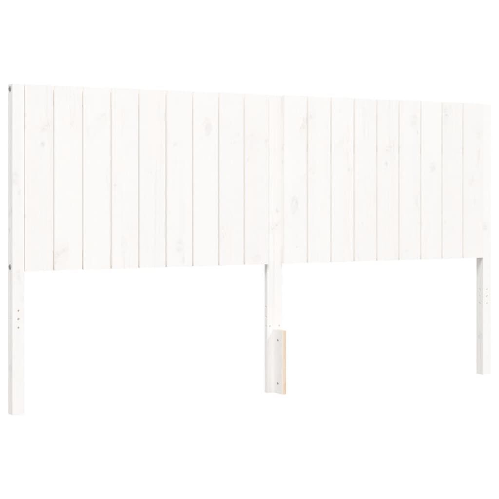 Bed Frame without Mattress White 183x203 cm King Solid Wood Pine Price