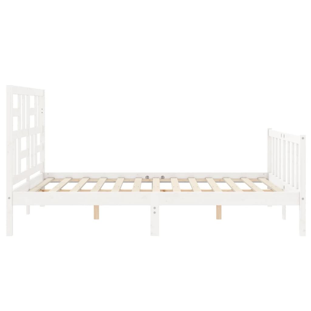 Bed Frame without Mattress White 150x200 cm Solid Wood Pine Price