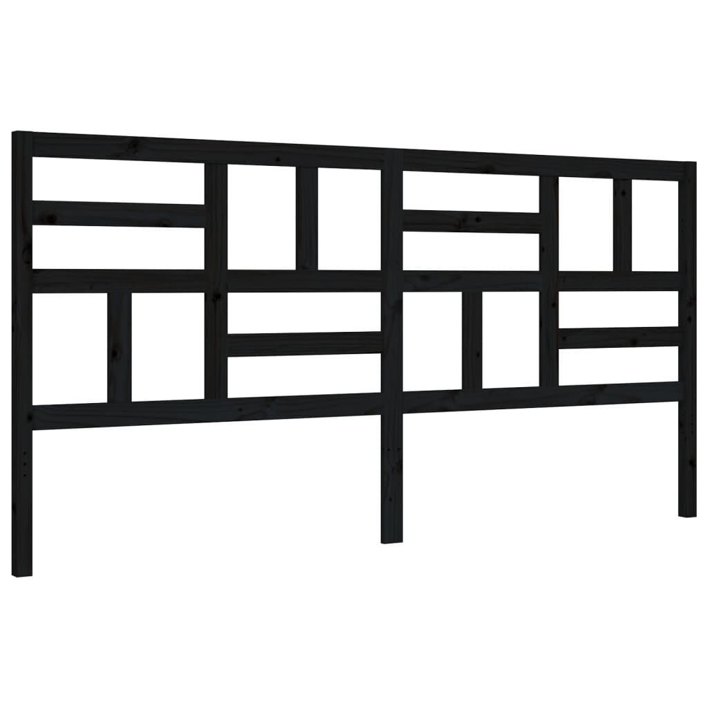 Bed Frame without Mattress Black 183x203 cm King Solid Wood Pine Price