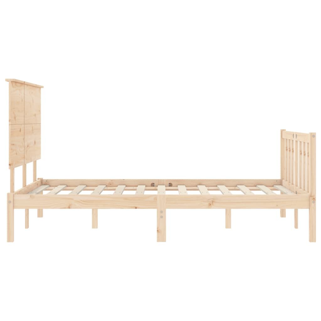 Bed Frame without Mattress 135x190 cm Solid Wood Pine Price