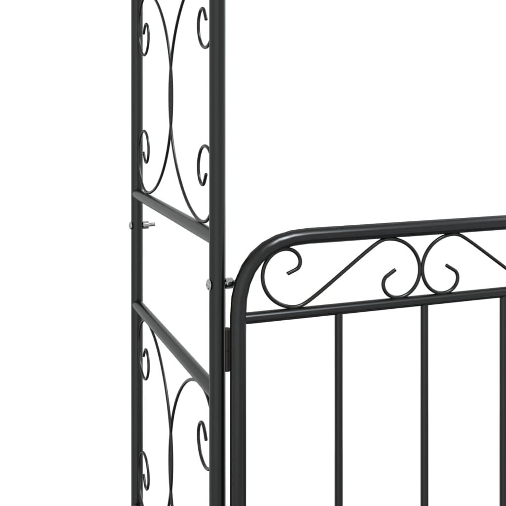 Garden Arch with Gate Black 108x45x235 cm Steel Price