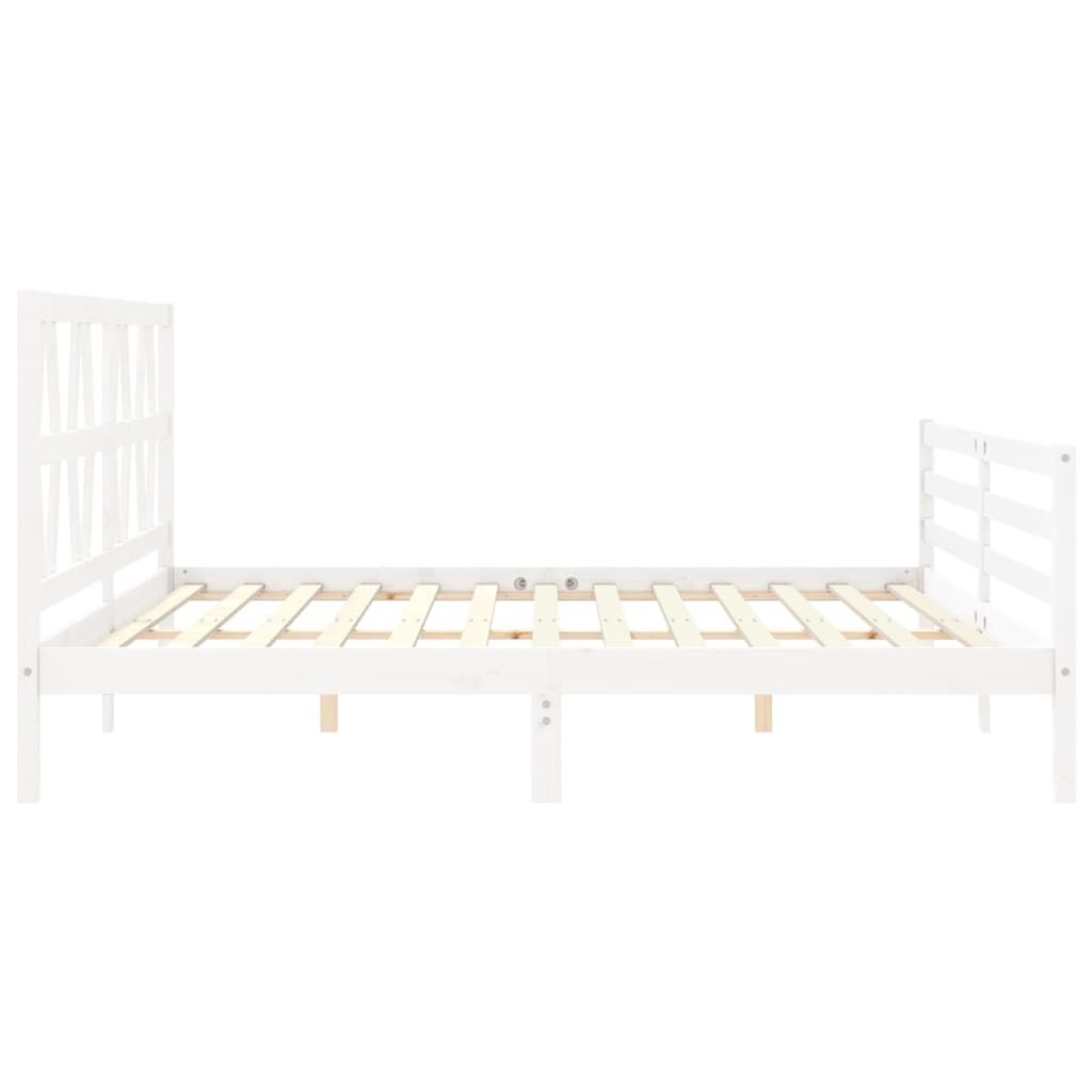 Bed Frame without Mattress White 183x203 cm King Solid Wood Price