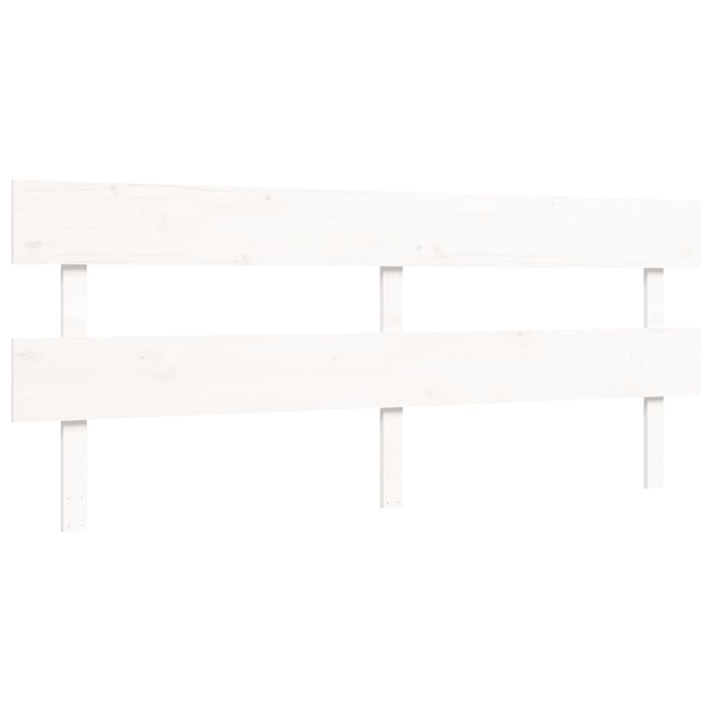 Bed Frame without Mattress White 183x203 cm King Solid Wood Price