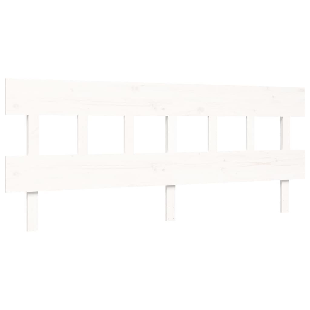 Bed Frame without Mattress White 183x203 cm King Solid Wood Price