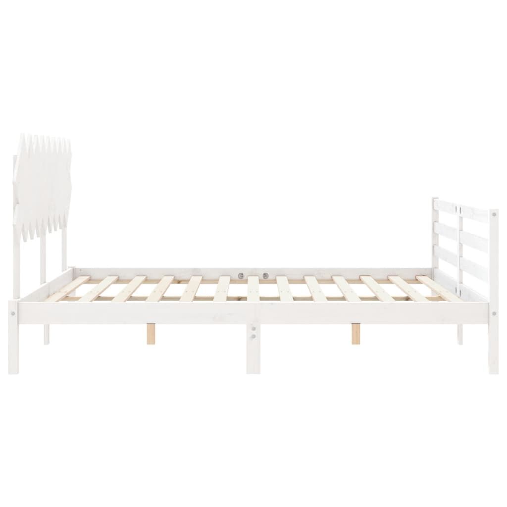 Bed Frame without Mattress White 183x203 cm King Solid Wood Price