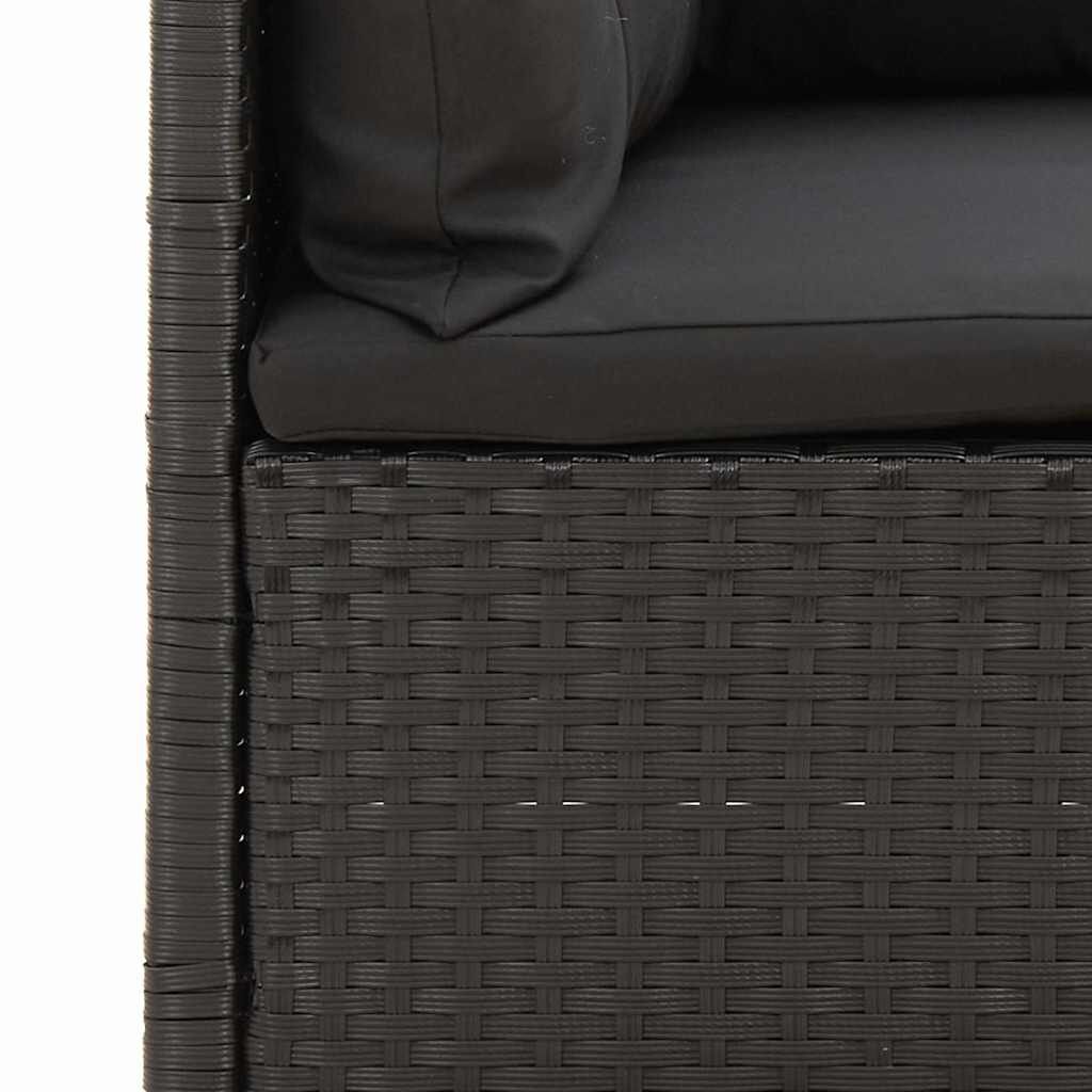 3 Piece Garden Lounge Set with Cushions Black Poly Rattan Price