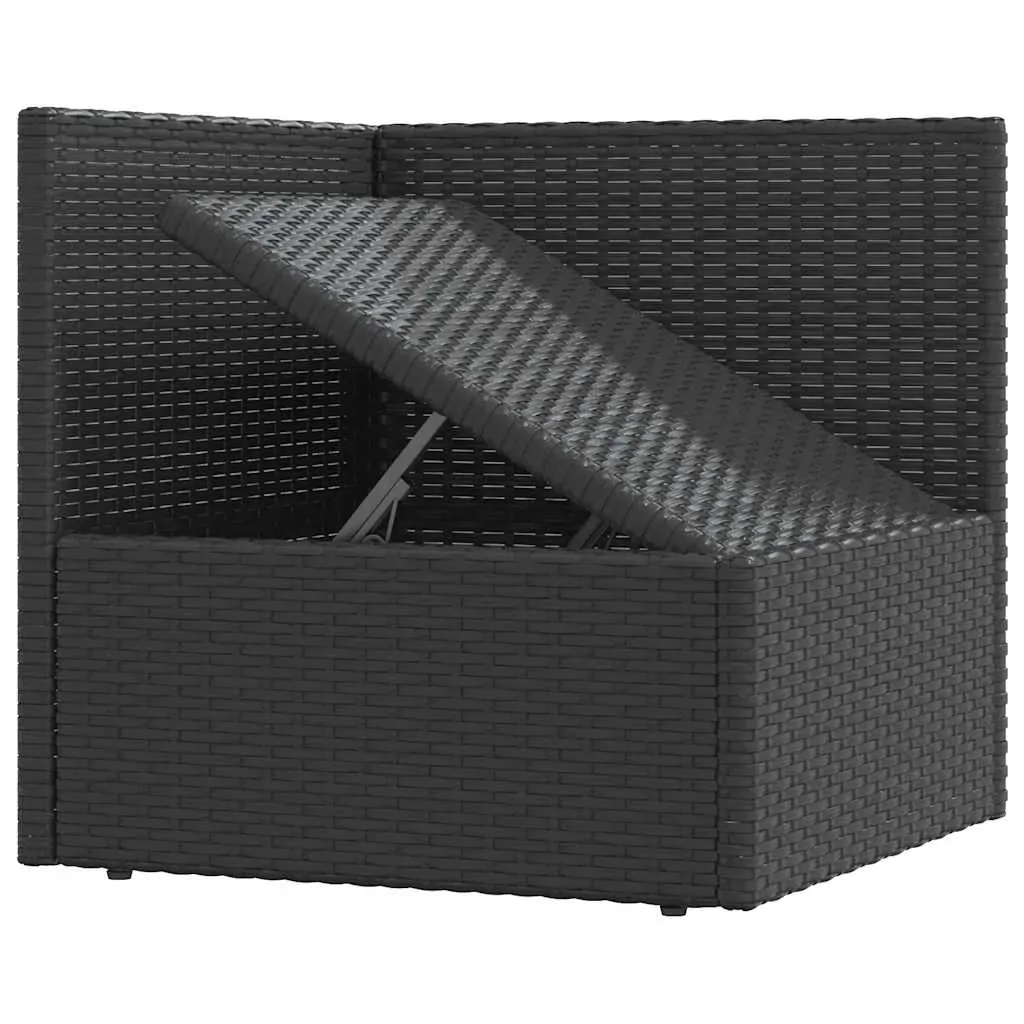 3 Piece Garden Lounge Set with Cushions Black Poly Rattan Price
