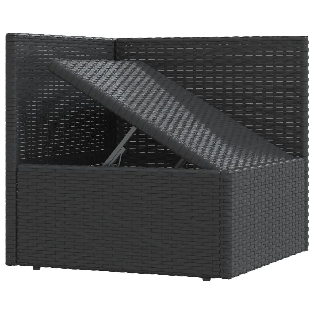 3 Piece Garden Lounge Set with Cushions Black Poly Rattan Price