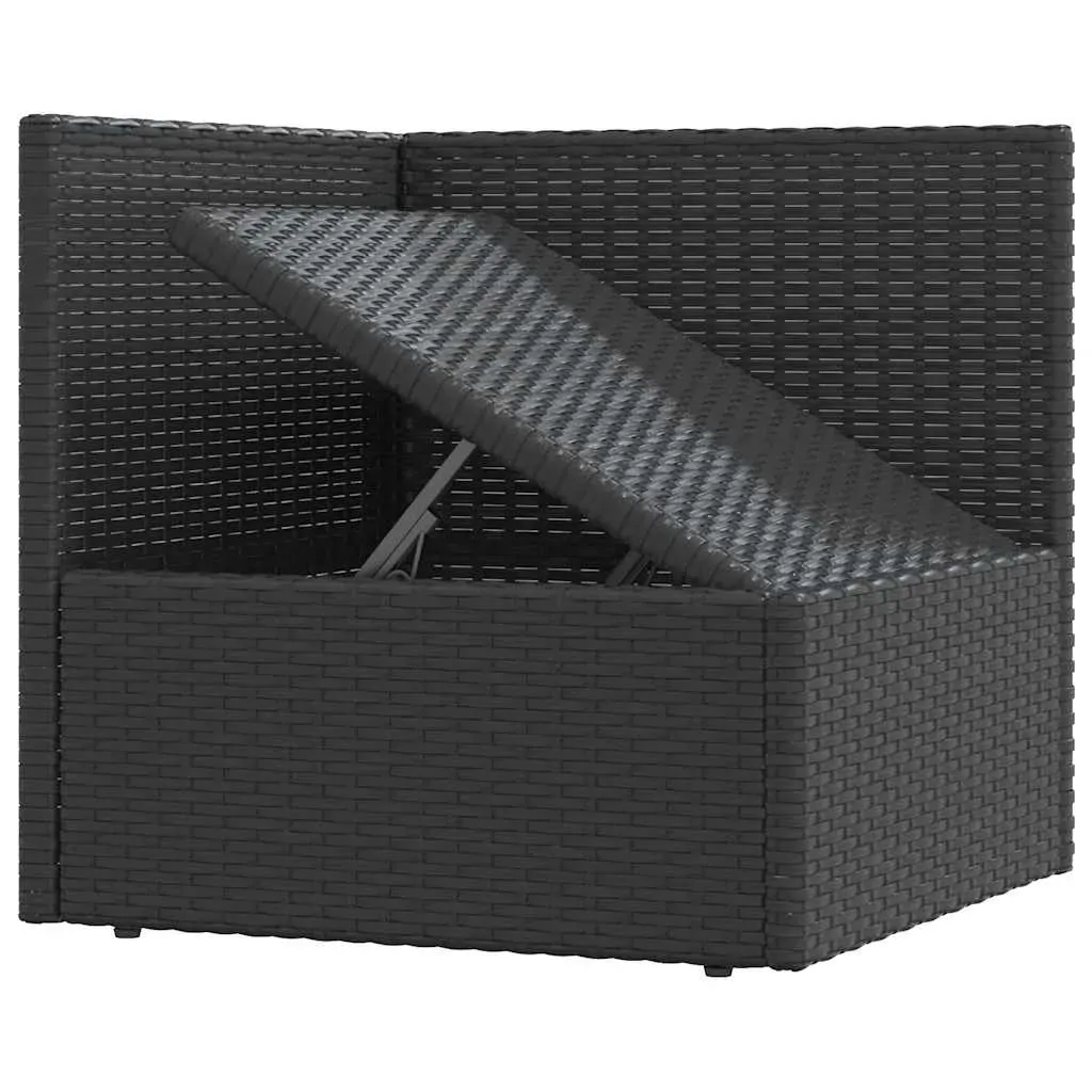 3 Piece Garden Lounge Set with Cushions Black Poly Rattan Price