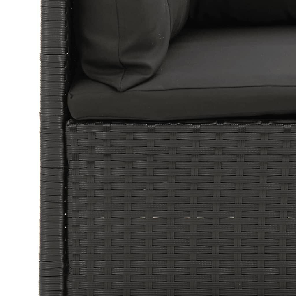 4 Piece Garden Lounge Set with Cushions Black Poly Rattan Price