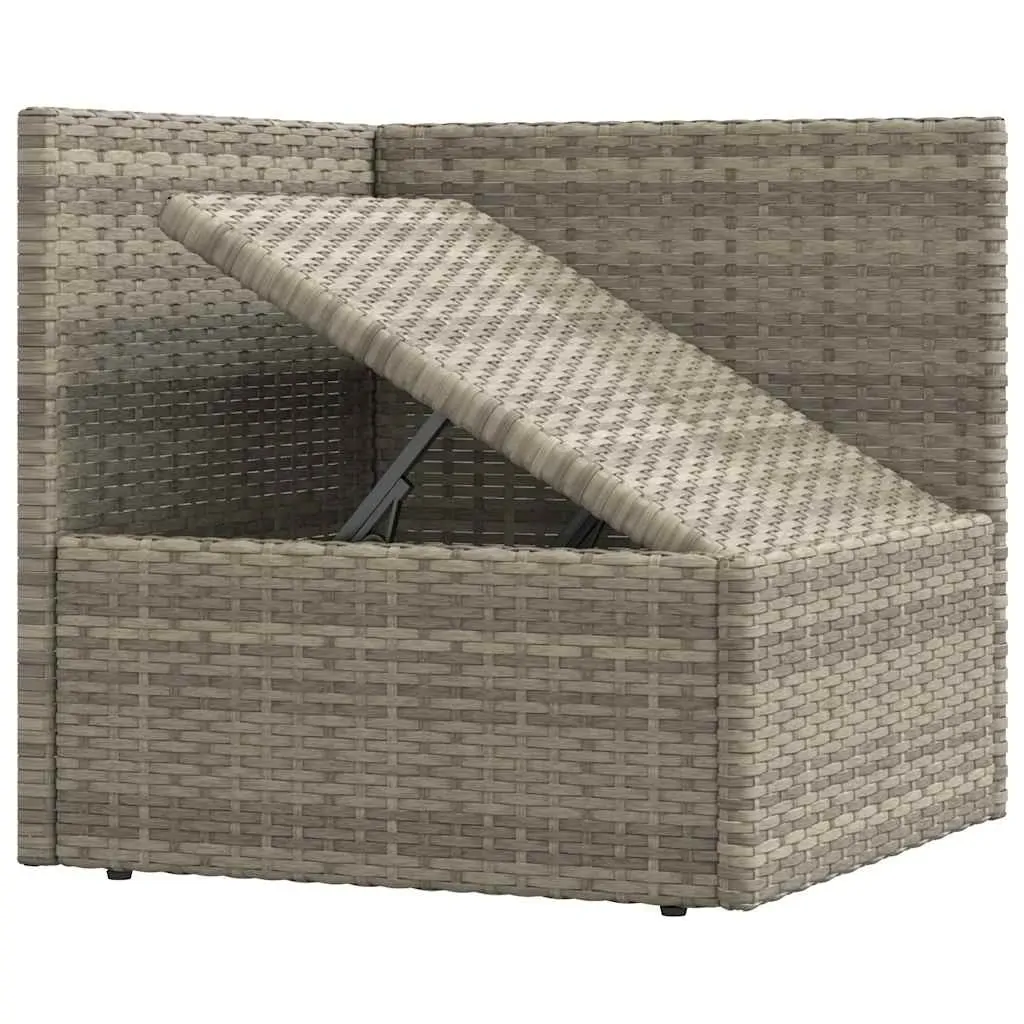 3 Piece Garden Lounge Set with Cushions Grey Poly Rattan Price