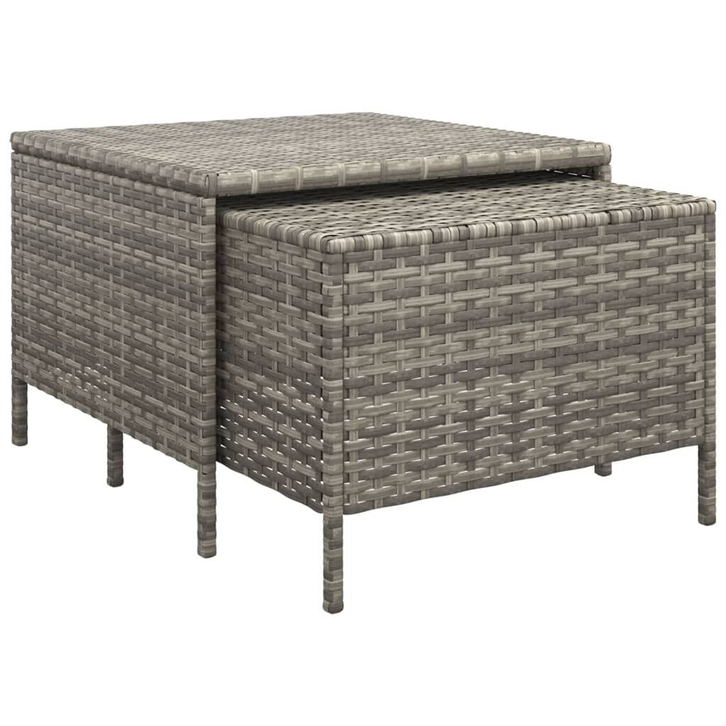 3 Piece Garden Lounge Set with Cushions Grey Poly Rattan Price