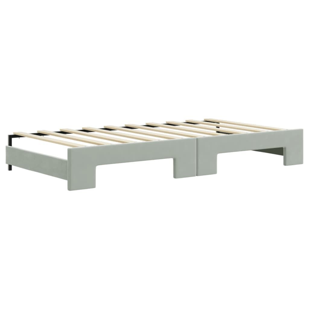 Daybed with Trundle&Drawers without Mattress Light Grey 90x190 cm Price