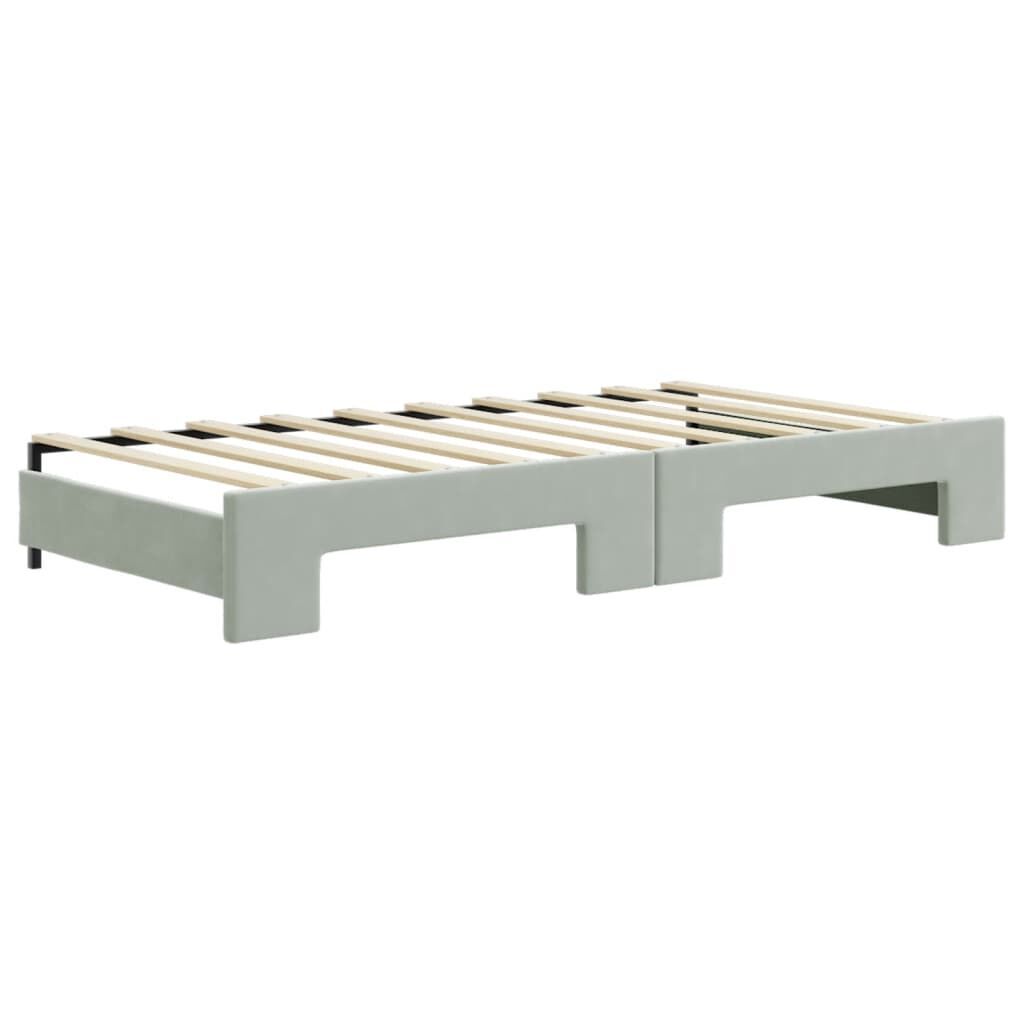 Daybed with Trundle without Mattress Light Grey 90x190 cm Price