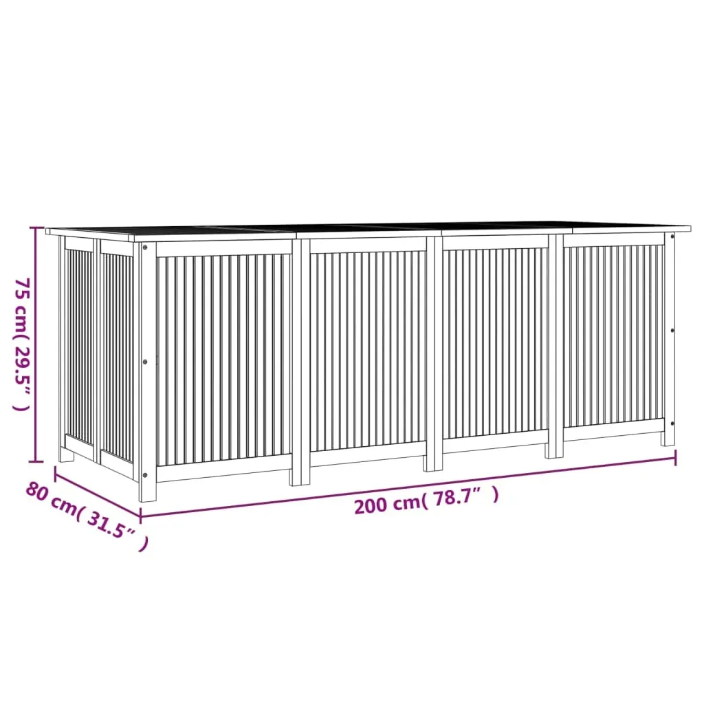 Garden Storage Box 200x80x75 cm Solid Wood Acacia Price