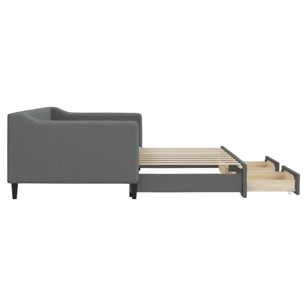 Daybed with Trundle&Drawers without Mattress Dark Grey 90x190 cm Price