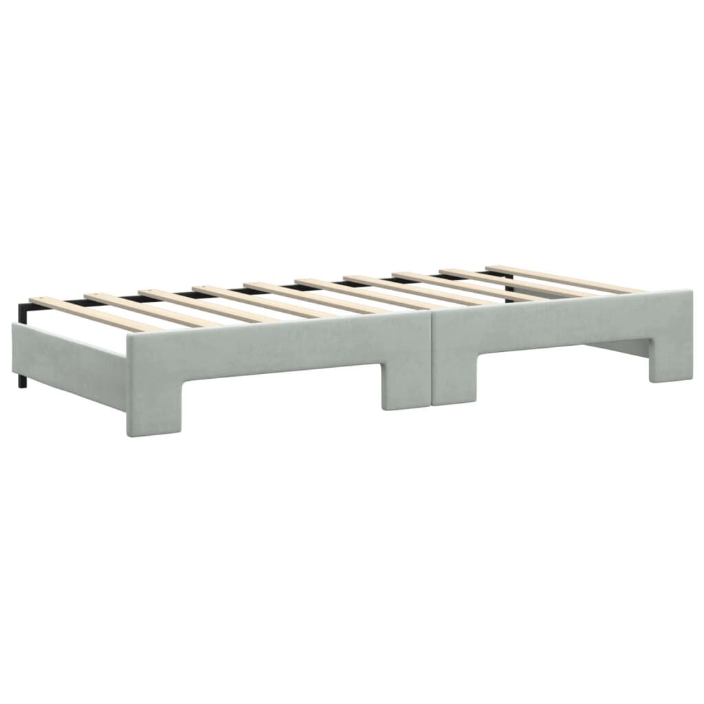 Daybed with Trundle&Drawers without Mattress Light Grey 90x190 cm Price