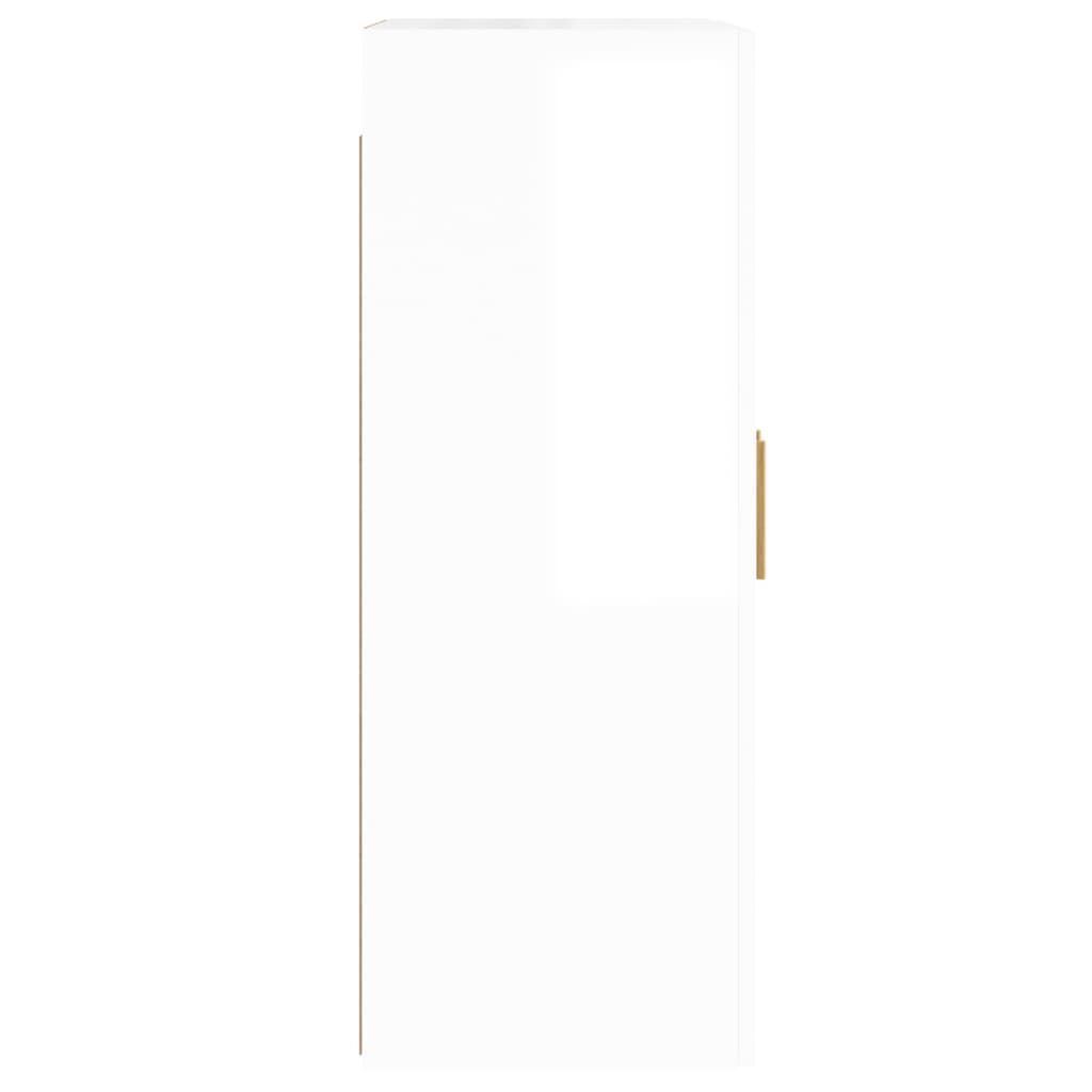 Wall Mounted Cabinets 2 pcs High Gloss White Engineered Wood Price
