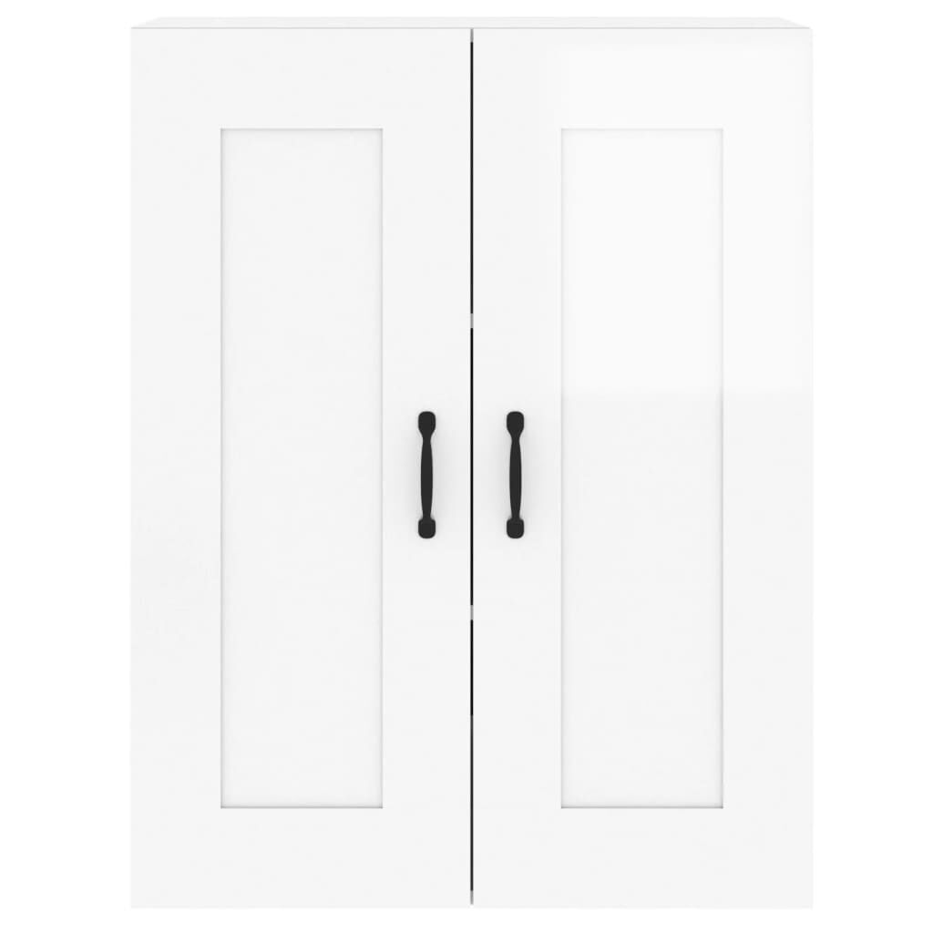 Wall Mounted Cabinets 2 pcs High Gloss White Engineered Wood Price