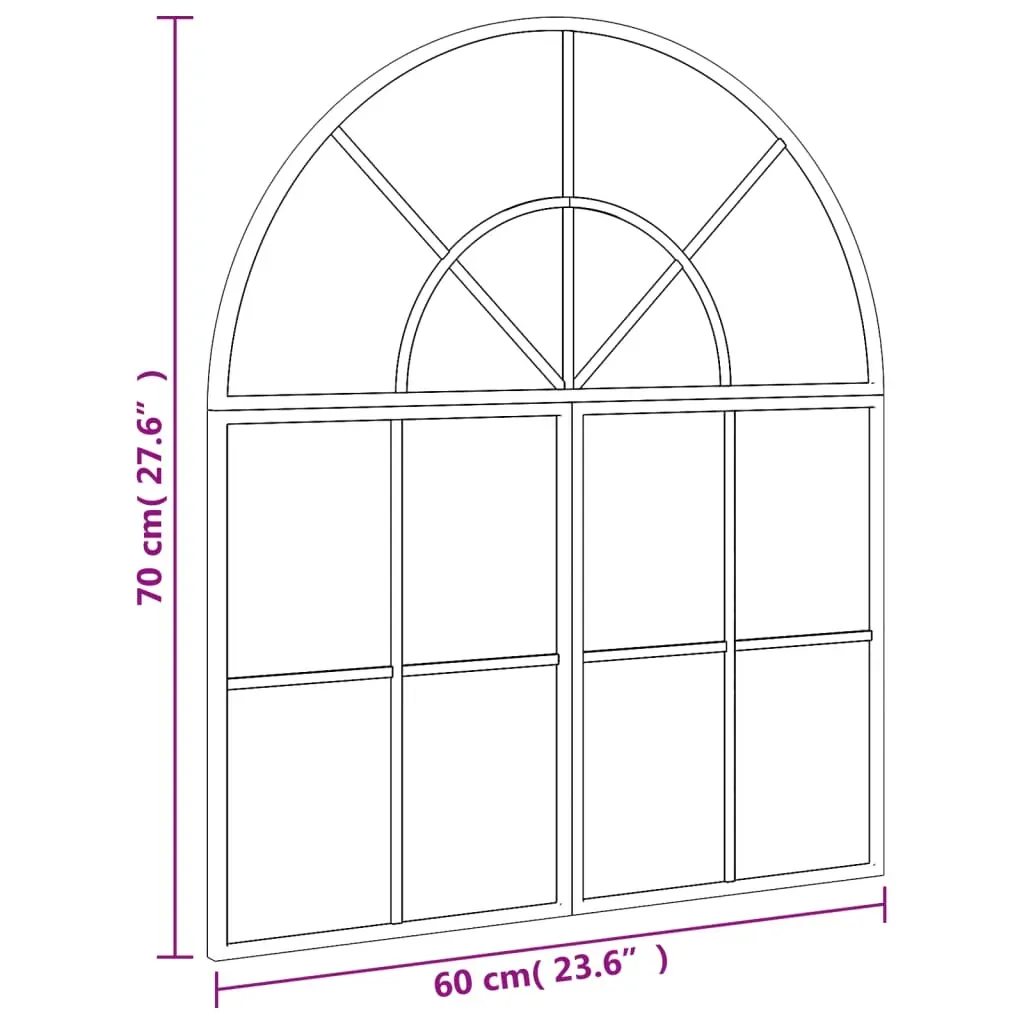 Wall Mirror Black 60x70 cm Arch Iron Price