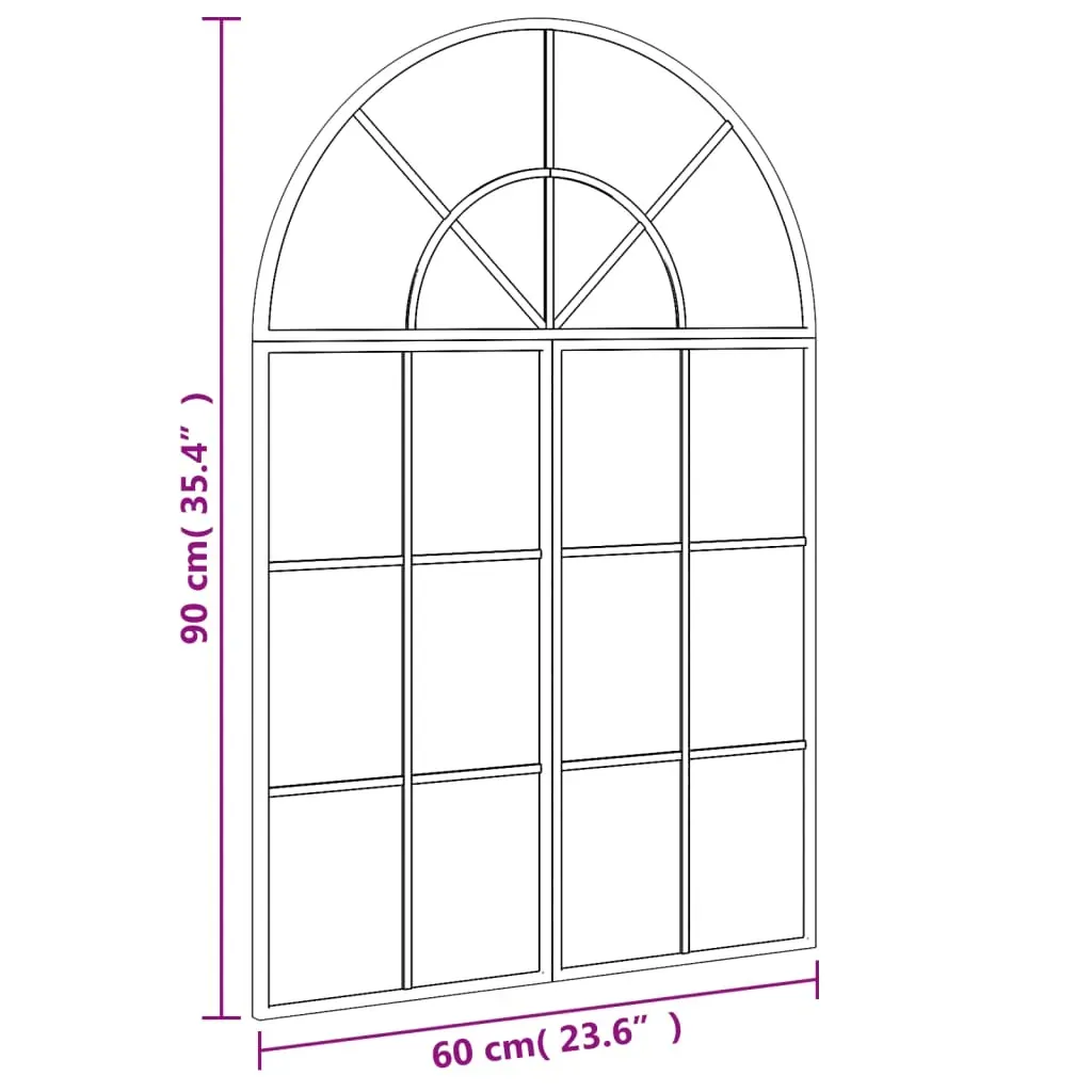 Wall Mirror Black 60x90 cm Arch Iron Price
