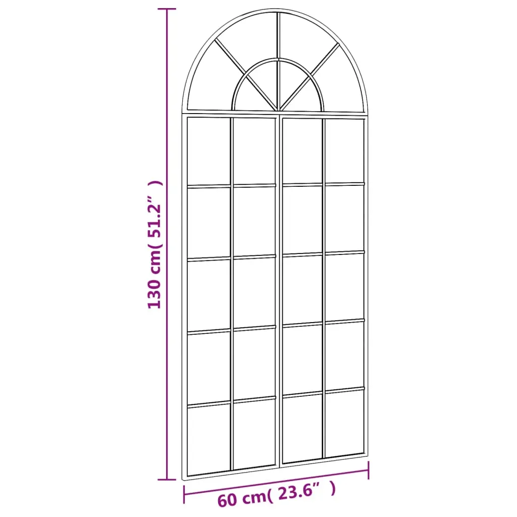 Wall Mirror Black 60x130 cm Arch Iron Price