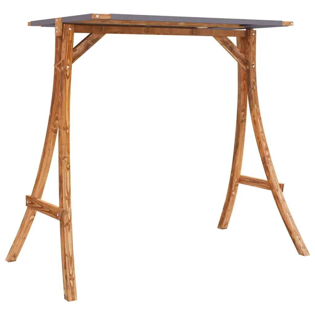 Swing Bench with Canopy Solid Wood Spruce with Teak Finish Price