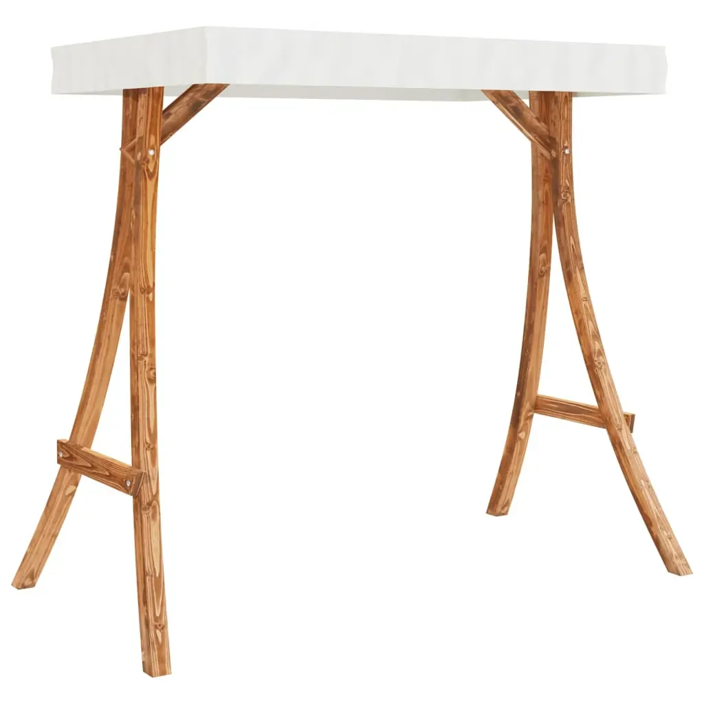 Swing Bench with Canopy Solid Wood Spruce with Teak Finish Price