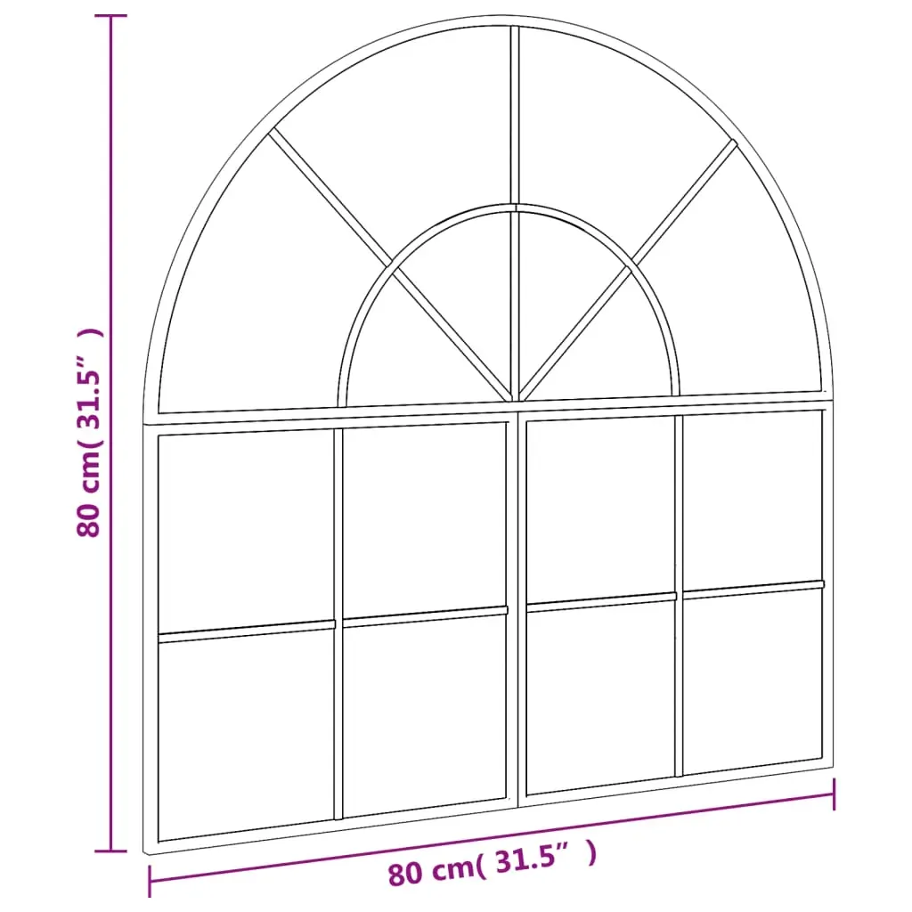 Wall Mirror Black 80x80 cm Arch Iron Price