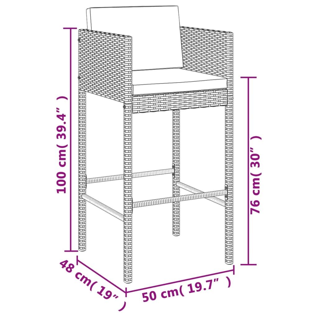 5 Piece Garden Bar Set with Cushions Grey Poly Rattan Price