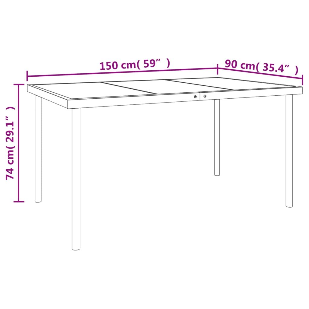 7 Piece Garden Dining Set Black Steel and Textilene Price