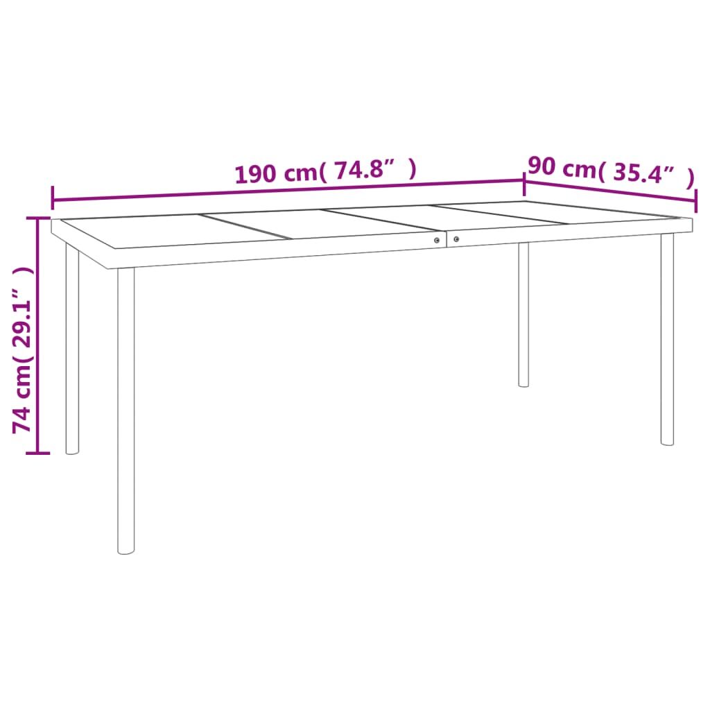 9 Piece Garden Dining Set Black Steel and Textilene Price