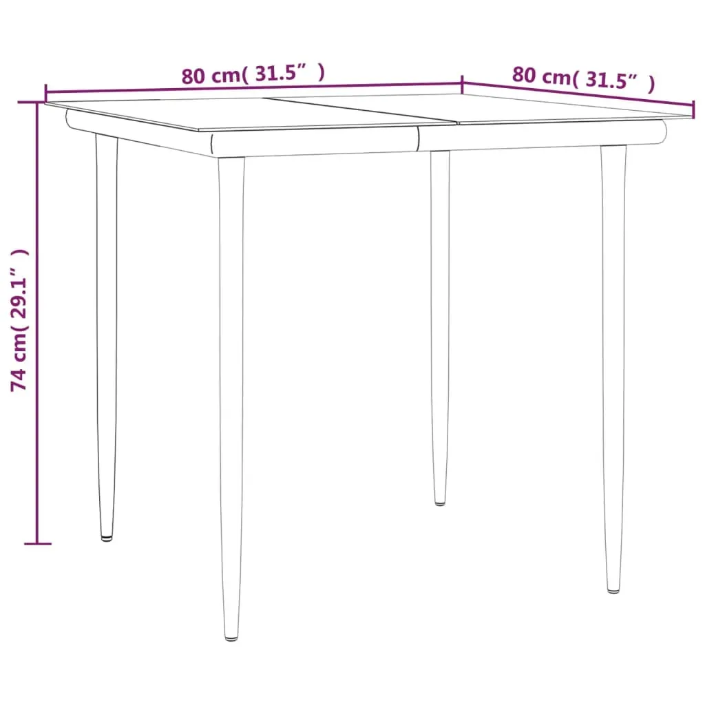 3 Piece Garden Dining Set Black Steel and Textilene Price