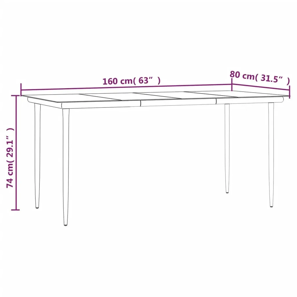 7 Piece Garden Dining Set Black Steel and Textilene Price