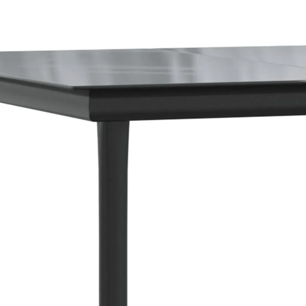 7 Piece Garden Dining Set Black Steel and Textilene Price